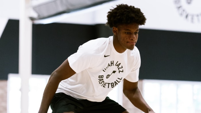 Utah Jazz rookie forward Taylor Hendricks.